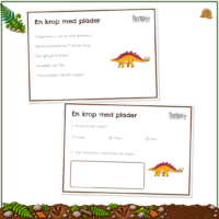 Læsehæftet En krop med plader om Stegosaurus med faktatekst og opgaveark