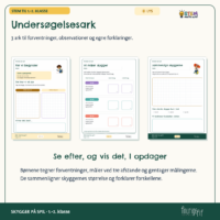 De tre undersøgelsesark Før vi begynder, Vi måler skygger og Sammenlign skyggerne med måleskema til to omgange ved hver af de tre afstande