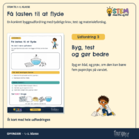 Udfordringskortet Få lasten til at flyde, hvor en båd skal bære fem papirclips på vandet