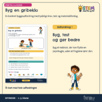 Udfordringskortet Byg en gribeklo, hvor et redskab skal flytte en papirkugle, uden at fingrene rører den