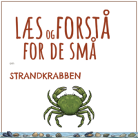 Forsiden til LæsogForstå - for de små om strandkrabben med en tegning af strandkrabben