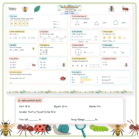 A3-arkets første side til Insekter og smådyr 2 med seksten opgaver og Naturcentrets butik vist stort