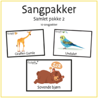 Forside til Sangpakker - Samlet pakke 2 med ti sangmotiver fra Jens Hansen har en bondegård til Et barn er født i Betlehem